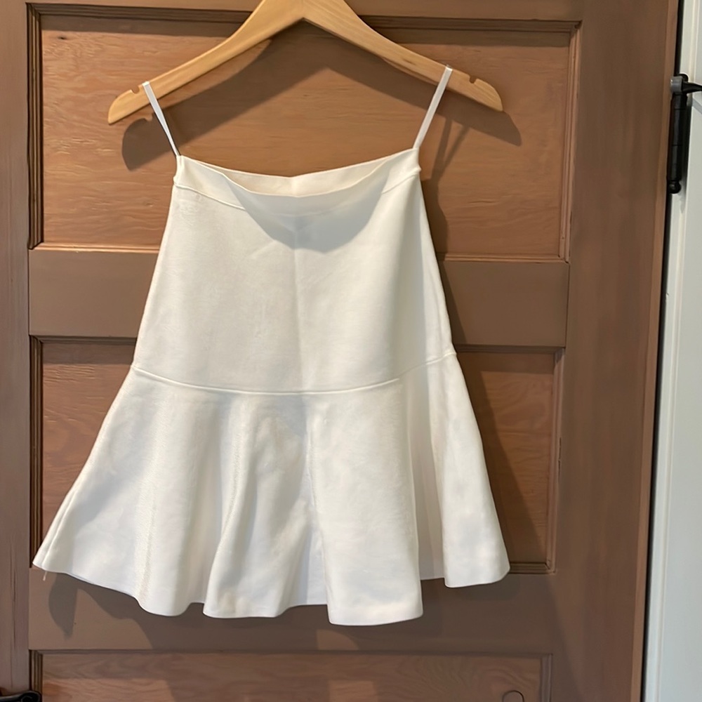 Crisp White BCBG MAXAZRIA stretch A-Line skirt
